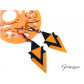 Boucles d'oreille Triangles oranges et noires en capsule de café recyclée